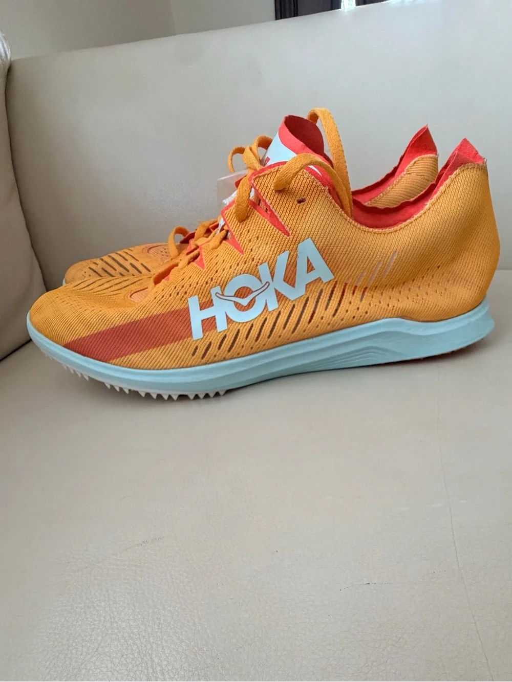 HOKA Cielo X LD Track Field Spikes Orange Men's Size 13  1123097-RYCM